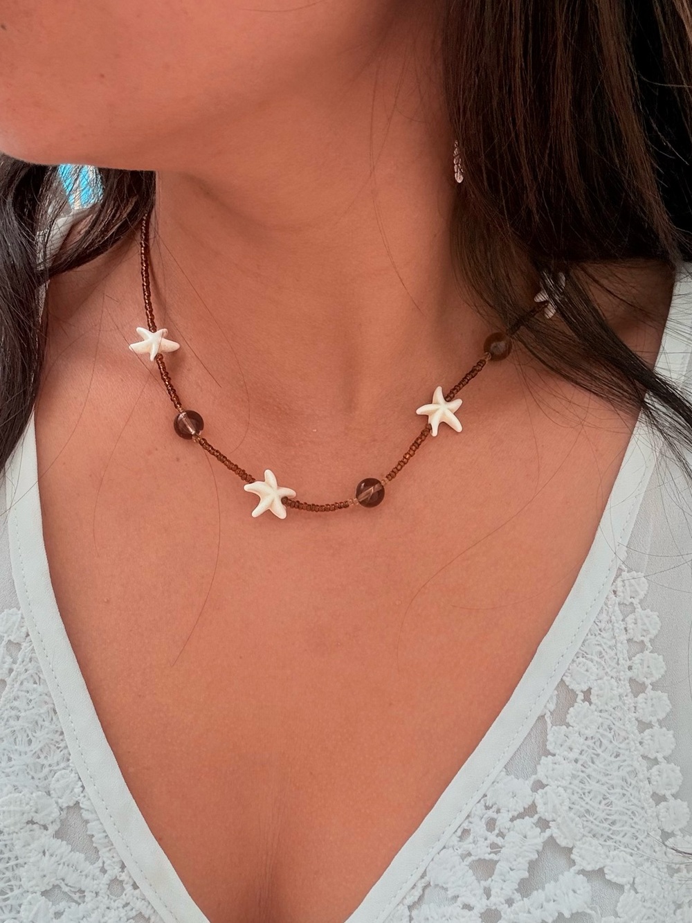 Beach Starfish Pendant Necklace Waterproof